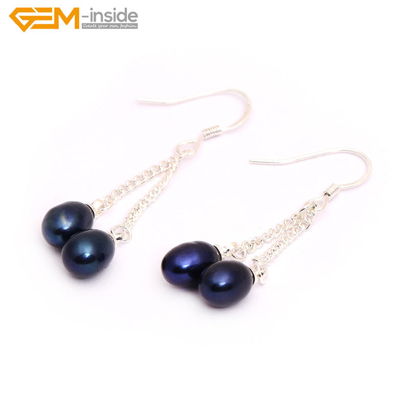 5-6x7-8mm Pearl Earrings Stainless Steel Hooks Earrings Women Trinket For Girl Jewelry Gift