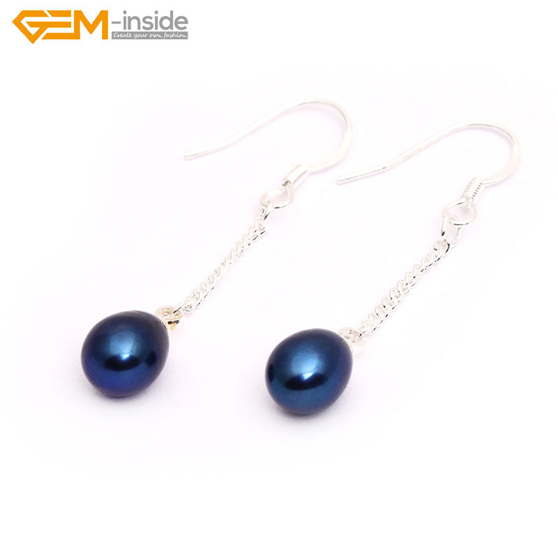 6-7x8-9mm Pearl Earrings Stainless Steel Hooks Earrings For Women Trinket For Girl Jewelry Gift