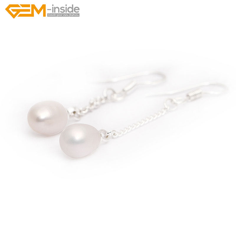 6-7x8-9mm Pearl Earrings Stainless Steel Hooks Earrings For Women Trinket For Girl Jewelry Gift