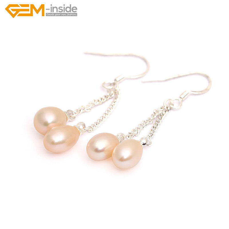 6-7x8-9mm Pearl Earrings Stainless Steel Hooks Earrings For Women Trinket For Girl Jewelry Gift