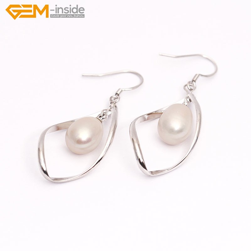 8-9mm Pearl Earrings Stainless Steel Hooks Earrings For Women Trinket For Girl Jewelry Gift