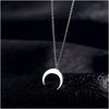 Gemei 100% 925 Sterling Silver Simple Smooth Moon Necklaces & Pendants For Women Creative Fashion Party Jewelry