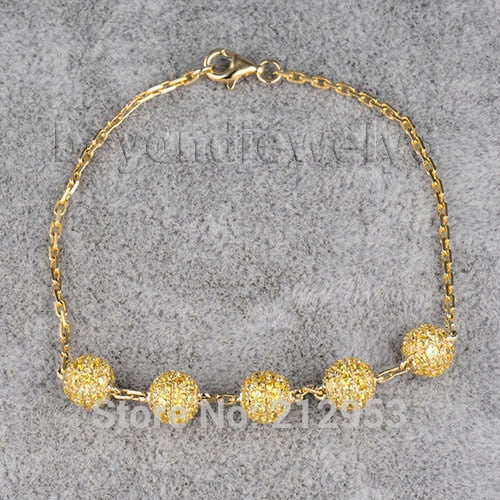 Gemstone Bracelet Jewelry 18kt Yellow Gold Shamballa Bracelets Micro Pave Setting Citrine Bracelet Fine Jewelry NA0020