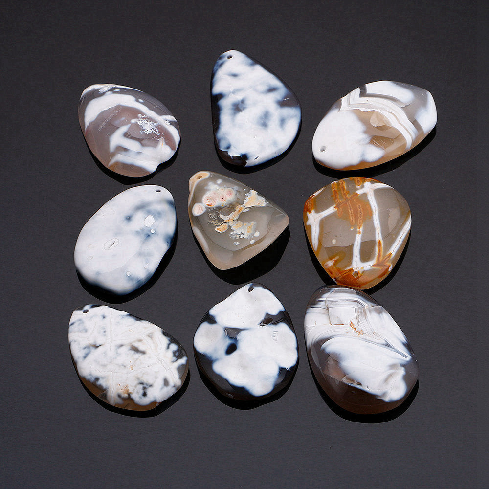 Gemstones Natural Necklace Tiger Eye Stone Agate Pendant Rain Stone Amber Fashion Sweater Chain Boutique Jewelry Bead Chain 70cm