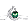 Genshin Impact Eye of God Necklace Anime Game 7 Elements Glass Cabochon Moon Shape Pendant Necklaces