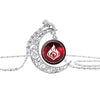 Genshin Impact Eye of God Necklace Anime Game 7 Elements Glass Cabochon Moon Shape Pendant Necklaces