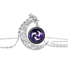 Genshin Impact Eye of God Necklace Anime Game 7 Elements Glass Cabochon Moon Shape Pendant Necklaces