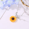 Genshin Impact Sunflower Pendant Necklace For Women Creative Imitation Pearls Jewelry Leave Necklaces Clothes Accessories