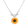 Genshin Impact Sunflower Pendant Necklace For Women Creative Imitation Pearls Jewelry Leave Necklaces Clothes Accessories