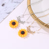 Genshin Impact Sunflower Pendant Necklace For Women Creative Imitation Pearls Jewelry Leave Necklaces Clothes Accessories