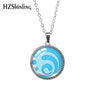 Genshin impact element version Antique Round Necklace Glass Cabochon Pendants Jewelry