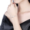 Genuine 100% 925 Sterling Silver Dancing Star Shape Chain Link Women Bracelet Cubic Zirconia Stone Crystal Bracelet Jewelry