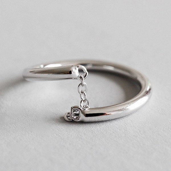 Genuine 100% 925 Sterling Silver Female Adjustable Chain Finger Rings for Women Sterling Silver Jewelry
