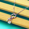 Genuine 100% 925 Sterling Silver Lock Pendant Long Necklace Women Delicate Key Pendant Jewelry Girl Gift