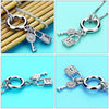 Genuine 100% 925 Sterling Silver Lock Pendant Long Necklace Women Delicate Key Pendant Jewelry Girl Gift