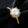 Genuine 100% 925 Sterling Silver Ring Natural Pearl 18K Yellow Gold Women's Ring Ring