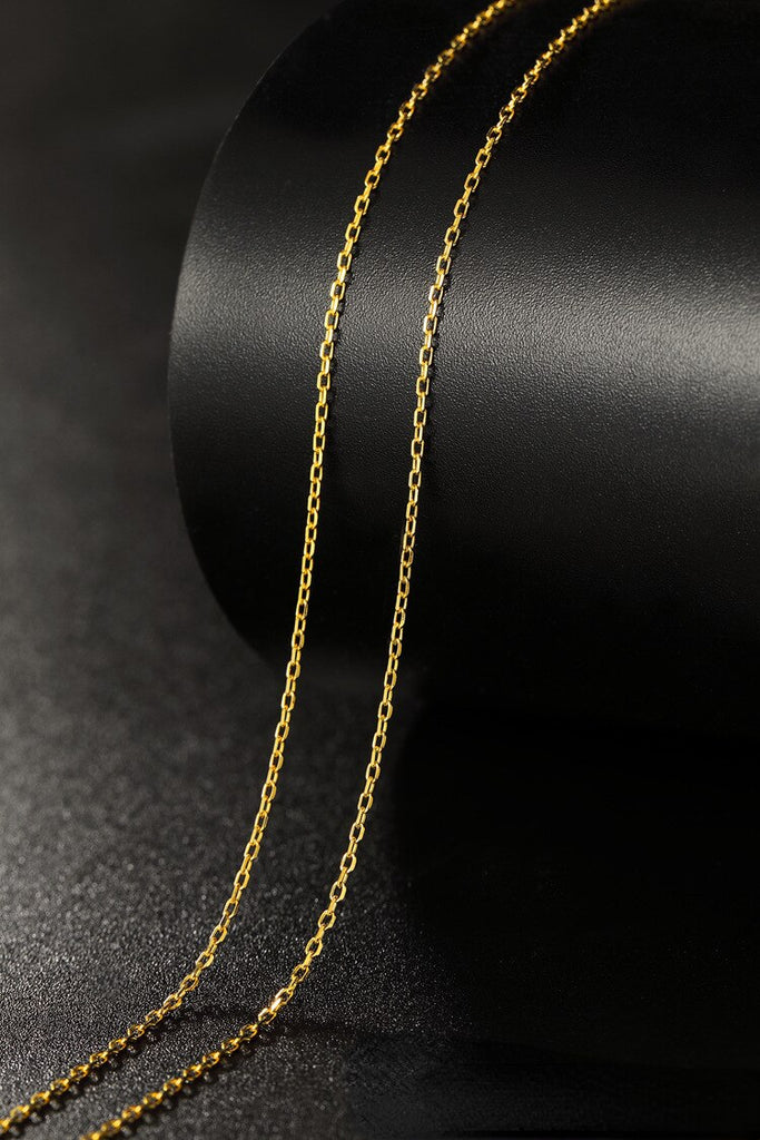 Genuine 14k Gold Color Necklace For Women Water Wave Chain Snake Bone/starry/Cross Chain 18 inches Necklace Pendant Fine Jewelry