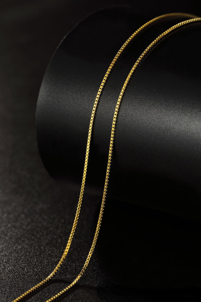 Genuine 14k Gold Color Necklace For Women Water Wave Chain Snake Bone/starry/Cross Chain 18 inches Necklace Pendant Fine Jewelry