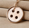 Genuine 18K Au750 Rose Gold Frosted Smooth Button Necklace Woman Fashion Jewelry Birthd Gift Free Engraving Dropship