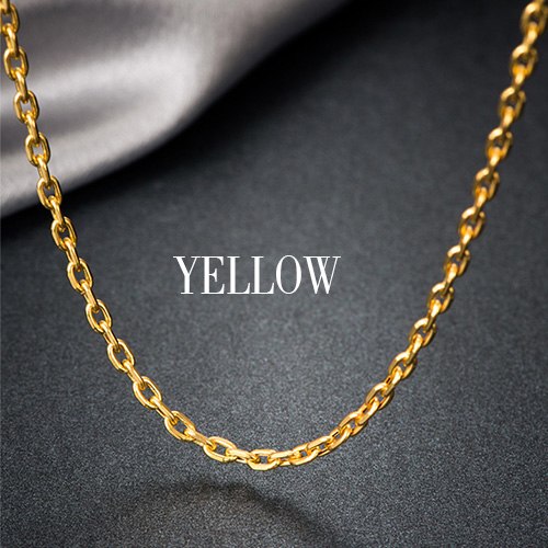 Genuine 18k Gold Unisex Necklace Wedding Party Women Rose Yellow Link Chain For Pendant Lady Female Gift Trendy Hot Selling