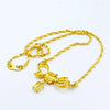 Genuine 24k Gold Necklace Zircon Heart Pendant Water Corrugated Set Chain Plating Gold Jewelry Wedding Gifts for Women