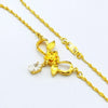 Genuine 24k Gold Necklace Zircon Heart Pendant Water Corrugated Set Chain Plating Gold Jewelry Wedding Gifts for Women
