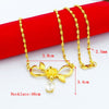 Genuine 24k Gold Necklace Zircon Heart Pendant Water Corrugated Set Chain Plating Gold Jewelry Wedding Gifts for Women
