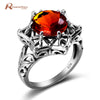 Genuine 925 Sterling Silver Amber Rings Handmade Jewelry Brown Stone Victoria Wieck Rings For Women Wedding Vintage Gift