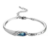 Genuine 925 Sterling Silver Austrian Crystal Bangle For Women Bracelets 925 Authentic Luxury Silver Jewelry Gifts