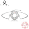 Genuine 925 Sterling Silver Circle & Infinity Shape Bracelet Fine Jewelry Round White Opal Bracelets For Women (Lam Hub Fong)