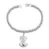 Genuine 925 Sterling Silver Cute Twelve Animal Style Bracelet Woman Round Bead Chain Fashion Jewelry Bracelet