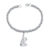 Genuine 925 Sterling Silver Cute Twelve Animal Style Bracelet Woman Round Bead Chain Fashion Jewelry Bracelet