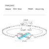 Genuine 925 Sterling Silver Infinity Bracelets & Bangles For Women Heart 8 Shape Blue & White Fire Opal Chain Bracelet Party