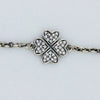 Genuine 925 Sterling-Silver-Jewelry Clover Silver Bracelets with Clear CZ Bracelets for Women DIY Jewelry FLB002