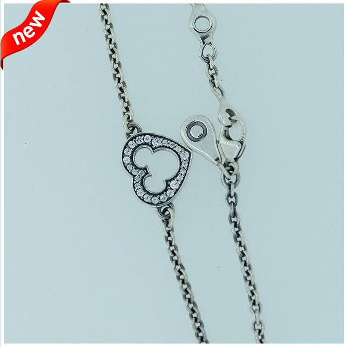 Genuine 925 Sterling-Silver-Jewelry Mouse Silhouette Silver Bracelets DIY Jewelry for Women FLB013