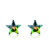 Genuine 925 Sterling Silver Stud Earrings Women Fashion Charm Colorful AAA Crystal Zircon Star Earrings Wedding Party Jewelry