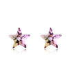 Genuine 925 Sterling Silver Stud Earrings Women Fashion Charm Colorful AAA Crystal Zircon Star Earrings Wedding Party Jewelry
