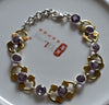 Genuine Amethyst Bracelet 100% 925 Sterling Silver Jewelry 20mm, 11.7g, BR0044