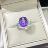 Genuine Amethyst Purple Stone Rings Real Pure 925 Sterling Silver Antique Female Designs Oval Ring Engagement Jewelry Rings