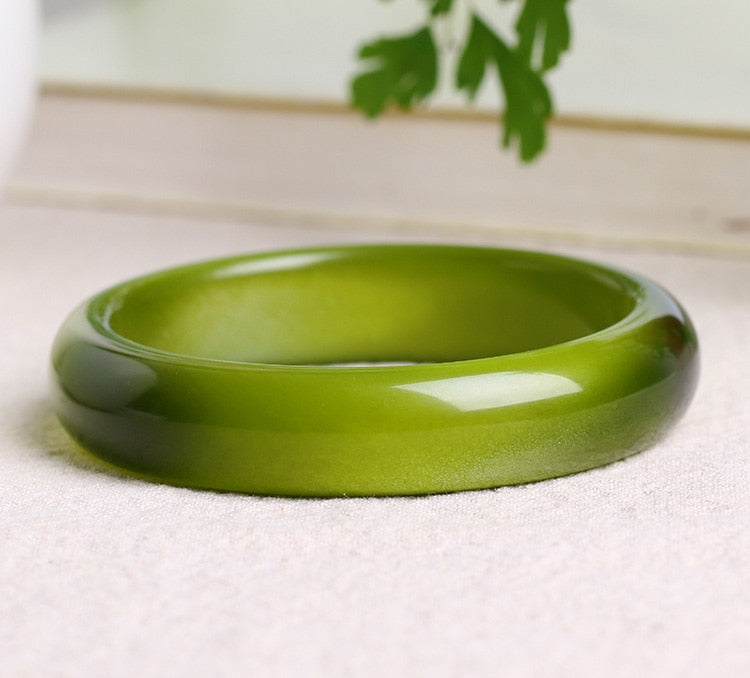 Genuine Bright Light Green Natural Cat Eye Stone Bangle Bracelet Fine Opal Bangle Jewelry Lucky Gift For Woman Can Drop Shipping
