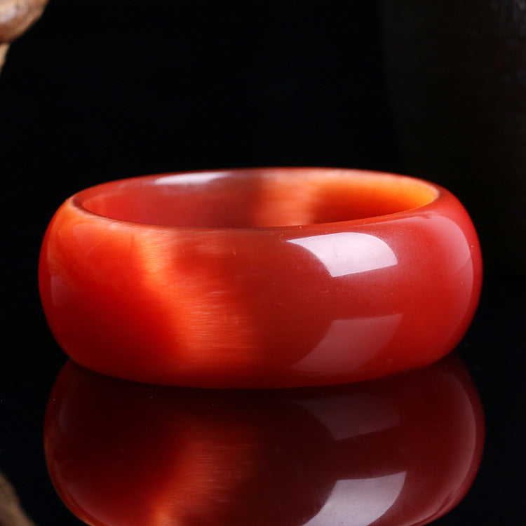 Genuine Bright Red Color Natural Cat Eye Stone Bangle Bracelet ,Fine Opal Bangle Jewelry Lucky Gift For Woman Can Drop Shipping