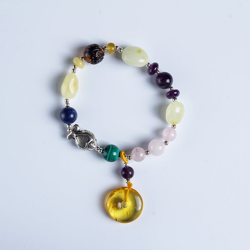 Genuine Myanmar amber natural original stone mine DIY handbags scattered beads finished hand series big beads series BR301