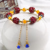 Genuine Natural Wine Red Garnet Bracelets For Women Braided Bracelet WIth Fishes Charm Birthd Gift Handmade Crystal Jewelry