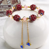 Genuine Natural Wine Red Garnet Bracelets For Women Braided Bracelet WIth Fishes Charm Birthd Gift Handmade Crystal Jewelry
