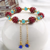 Genuine Natural Wine Red Garnet Bracelets For Women Braided Bracelet WIth Fishes Charm Birthd Gift Handmade Crystal Jewelry