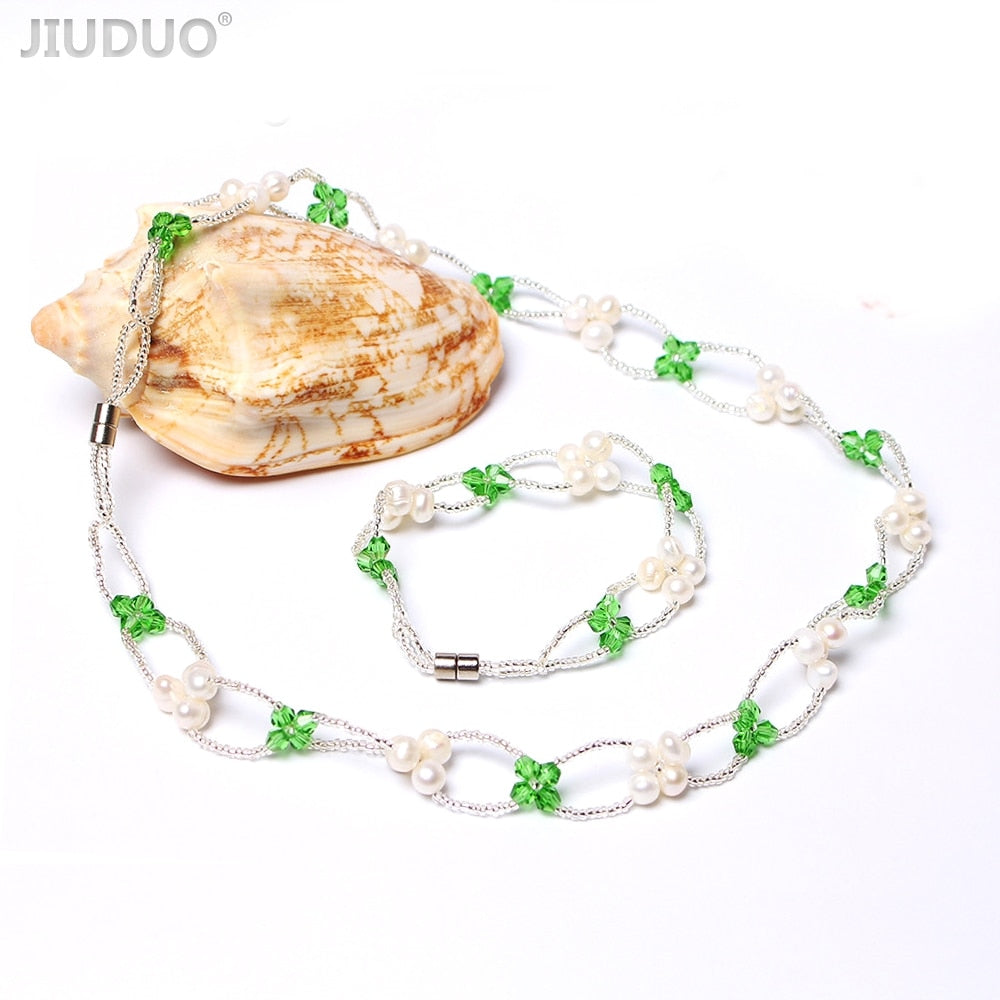 Genuine Natural pearl necklace 7-8mm flat round light almost no time 2 sets of affordable package Mother's Day