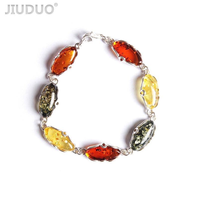 Genuine Sterling Silver Treasure Flower Purple Gold Poodle Amber Bracelet Poland Taste of about 10 grams of imported time 10g