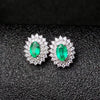 Genuine Zambia emerald stud earrings for wedding 6pcs 2.8 mm*2.8mm SI grade emerald earrings 925 sterling silver emerald jewelry