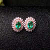 Genuine Zambia emerald stud earrings for wedding 6pcs 2.8 mm*2.8mm SI grade emerald earrings 925 sterling silver emerald jewelry