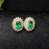 Genuine Zambia emerald stud earrings for wedding 6pcs 2.8 mm*2.8mm SI grade emerald earrings 925 sterling silver emerald jewelry